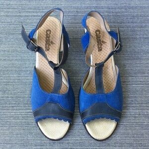 CASTA Blue Suede Leather Heeled Sandals EU 40 Size 9.5